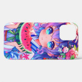 Niedliche Anime Girl Eating Watermelon Case-Mate iPhone Hülle (Rückseite (Horizontal))