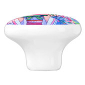 Niedliche Anime Girl Eating Watermelon Keramikknauf (Seitenansicht)