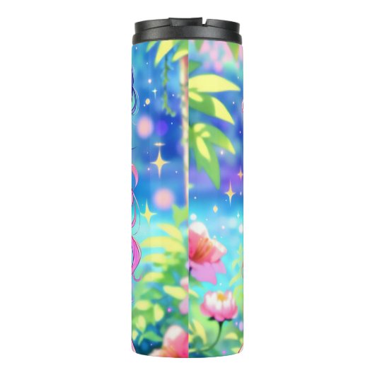 Niedliche Anime Girl Eating Watermelon Thermosbecher (Rückseite)