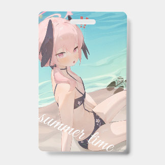 Niedliche Anime Girl genießt die Sommerzeit am Str Ausweis