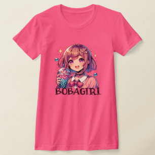 Niedliche Anime Girl Holding Bubble Tee