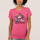 Niedliche Anime Girl Holding Bubble Tee (Vorderseite)