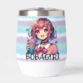 Niedliche Anime Girl Holding Bubble Tee