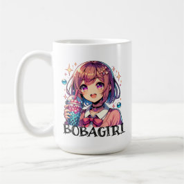 Niedliche Anime Girl Holding Bubble Tee Kaffeetasse