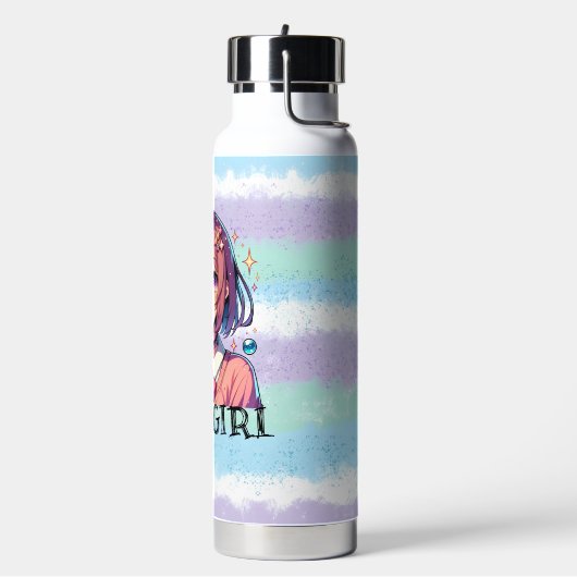 Niedliche Anime Girl Holding Bubble Tee Trinkflasche (Links)