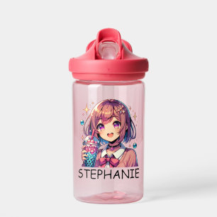 Niedliche Anime Girl Holding Bubble Tee Trinkflasche