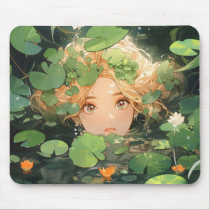 Niedliche Anime Girl in Pond Mousepad