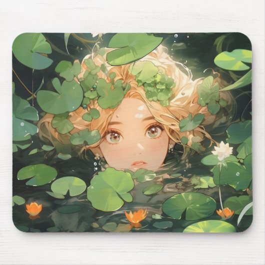 Niedliche Anime Girl in Pond Mousepad (Vorne)