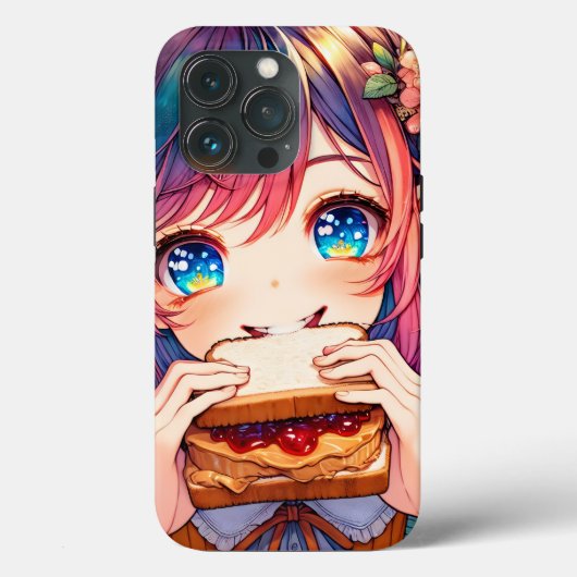 Niedliche Anime Girl isst einen Erdnussbutter und Case-Mate iPhone Hülle (Rückseite)