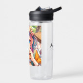 Niedliche Anime Girl isst einen Erdnussbutter und Trinkflasche (Links)