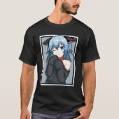Niedliche Anime Girl - Katzen-Design - Manga T-Shirt (Vorderseite)