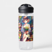Niedliche Anime Girl mit einer Personalisierten Pf Trinkflasche (Vorderseite)
