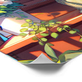 Niedliche Anime Girl mit einer Pflanze Poster (Ecke)