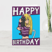 Niedliche Anime Girl mit Niedlicher Pet Card Gebur