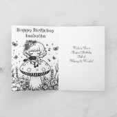 Niedliche Anime Girl mit Violine auf Pilz Geburtst Karte (Innenseite)