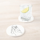 Niedliche Anime Girl, schwarz Untersetzer (Seite)