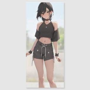 Niedliche Anime Girl Urban Style Magnetkarte