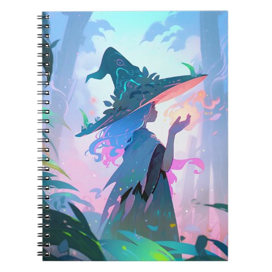 Niedliche Anime Hexe Girl Fantasy Art Notizblock (Vorderseite)
