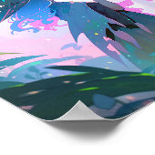 Niedliche Anime Hexe Girl Fantasy Art Poster (Ecke)