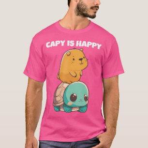 Niedliche Anime Kawaii Tiere Schildkröte und glück T-Shirt