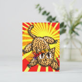 Niedliche Anime Leopard Kitty Rainbow Head Band Postkarte (Stehend Vorderseite)