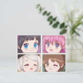 Niedliche Anime-Postkarte Postkarte (Stehend Vorderseite)