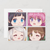 Niedliche Anime-Postkarte Postkarte (Vorne/Hinten)
