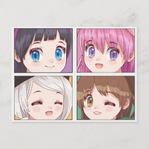 Niedliche Anime-Postkarte Postkarte