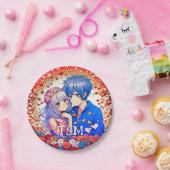 Niedliche Anime Themed Wedding Pappteller (Party)