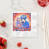 Niedliche Anime Themed Wedding Serviette (Beispiel)