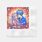 Niedliche Anime Themed Wedding Serviette (Vorderseite)