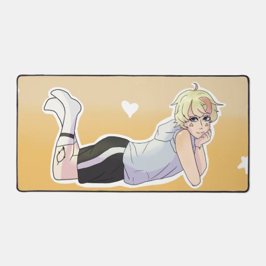 Niedliche Anime-Zeichen Daydreaming Maus Pad Mat Schreibtischunterlage (Vorderseite)