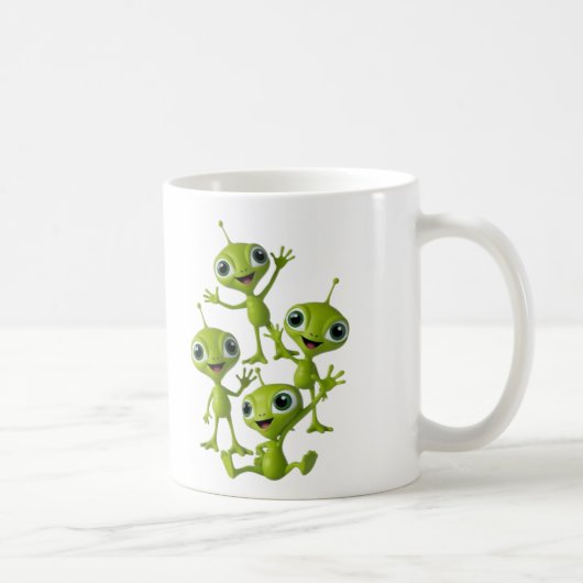 Niedliche animierte Außerirdischen Kaffeetasse (Rechts)