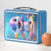 Niedliche animierte Dolphin Lunch Box - Light Blue (Beispiel)