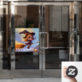 Niedliche animierte Flügelhexe Fensteraufkleber (Büro Tür)