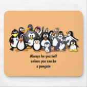 Niedliche animierte Pinguine Mousepad (Vorne)