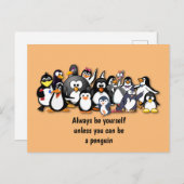 Niedliche animierte Pinguine Postkarte (Vorne/Hinten)