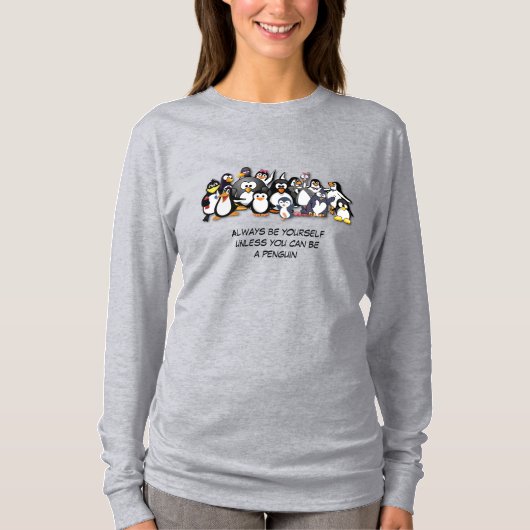 Niedliche animierte Pinguine T-Shirt (Vorderseite)
