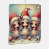 Niedliche animierte WeihnachtsAngels Keramikornament (Rechts)