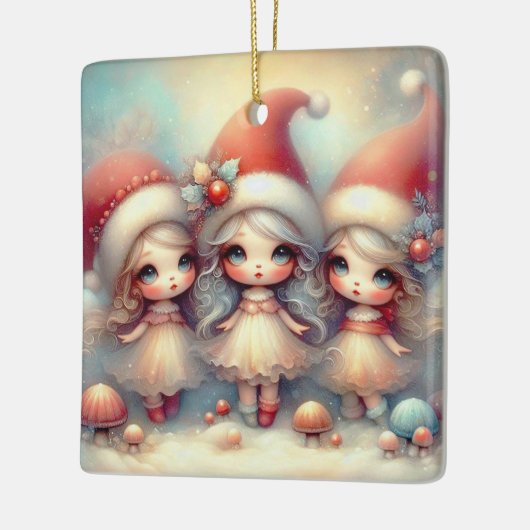 Niedliche animierte WeihnachtsAngels Keramikornament (Links)
