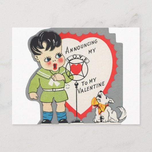 Niedliche Ankündigung der Liebe Valentine Vintag (Vorderseite)