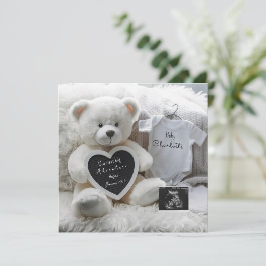 Niedliche Ankündigung einer Schwangerschaft in den (Stehend Vorderseite)