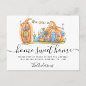 Niedliche Ankündigung Pumpkin House Postkarte (Vorderseite)