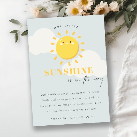 Niedliche Ankündigung unseres kleinen Sonnenschein