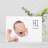 Niedliche Ankündigung von Foto Baby-Geburt (Stehend Vorderseite)