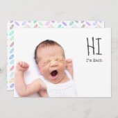 Niedliche Ankündigung von Foto Baby-Geburt (Vorne/Hinten)