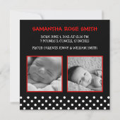 Niedliche Ankündigung von Ladybug Red & Black Baby (Rückseite)