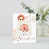 Niedliche Ankündigung von Lion Baby Foto (Stehend Vorderseite)