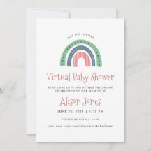 Niedliche Ankündigung von Rainbow Virtual Baby Sho