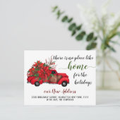 Niedliche Ankündigung von Red Christmas Truck Movi Postkarte (Stehend Vorderseite)